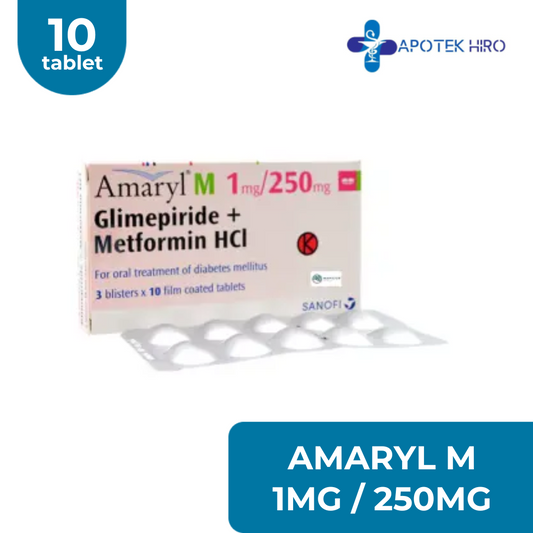 Amaryl M 1MG/250MG 1 Blister 10 Tablet