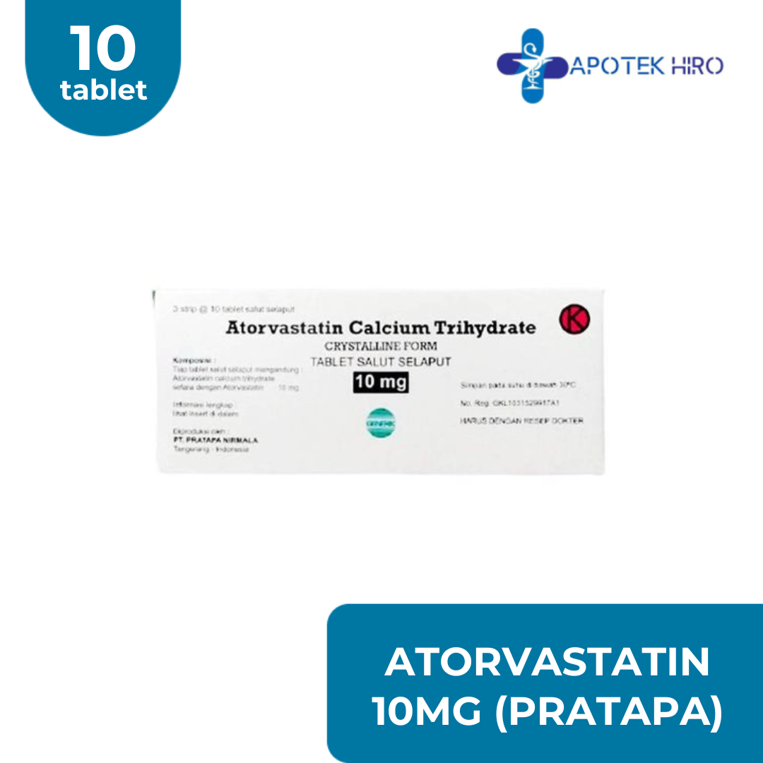 ATORVASTATIN 10MG (PRATAPA NIRMALA) - 1 STRIP @10 TABLET