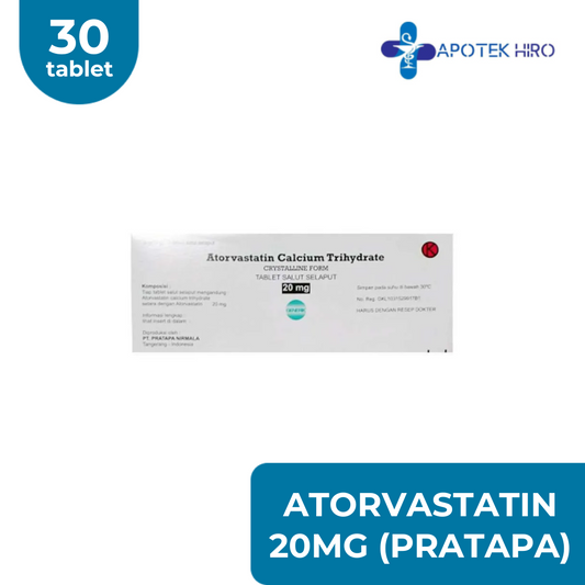 ATORVASTATIN 20MG (PRATAPA NIRMALA) - 30 TABLET