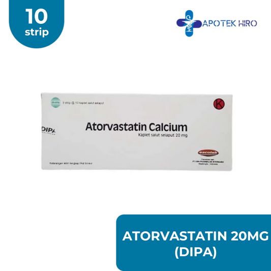 ATORVASTATIN 20MG - 1 BOX 100 TABLET (DIPA)