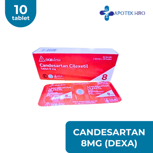 CANDESARTAN 8 MG 1 STRIP 10 TABLET