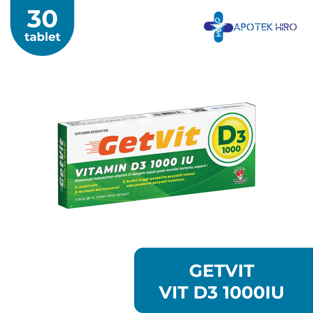 GETVIT VITAMIN D3 1000 - 30 TABLET