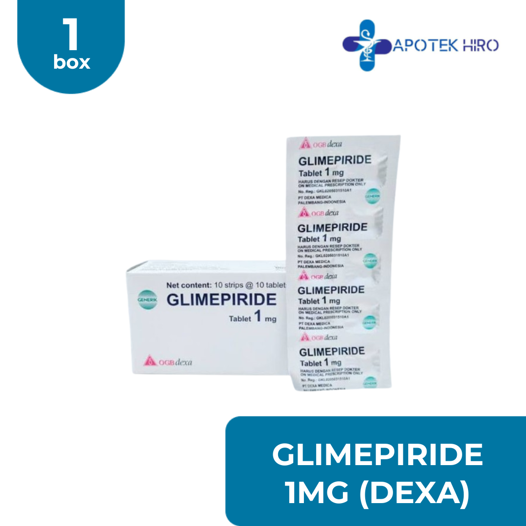 GLIMEPIRIDE OGB DEXA MEDICA 1 MG BOX 100 TABLET / DIABETES