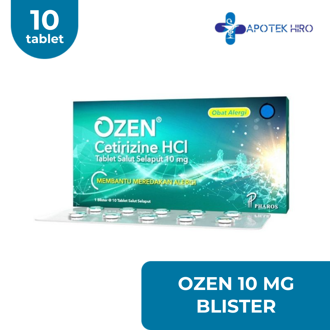 Ozen 10 Mg Blister 10 Tablet/Cetirizine/Anti Histamine/Anti Alergi