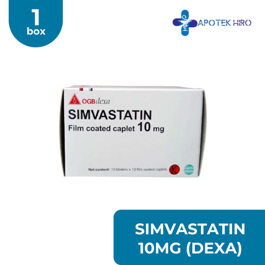 SIMVASTATIN OGB DEXA MEDICA 10 MG BOX 100 TABLET / OBAT KOLESTEROL