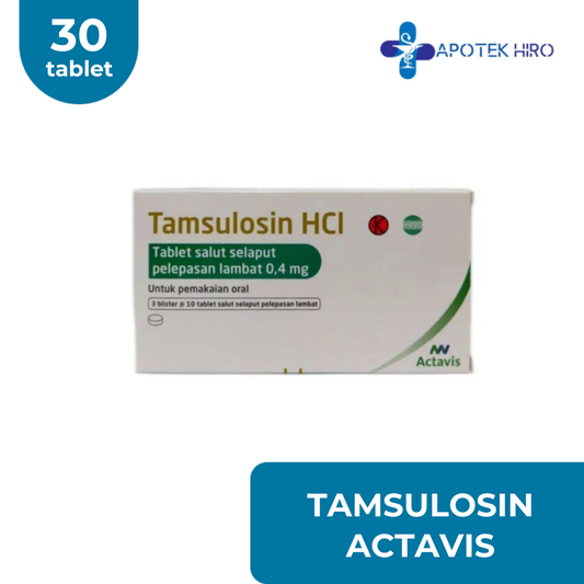 TAMSULOSIN HYDROCHLORIDE ACTAVIS 0.4 MG BOX 30 TABLET
