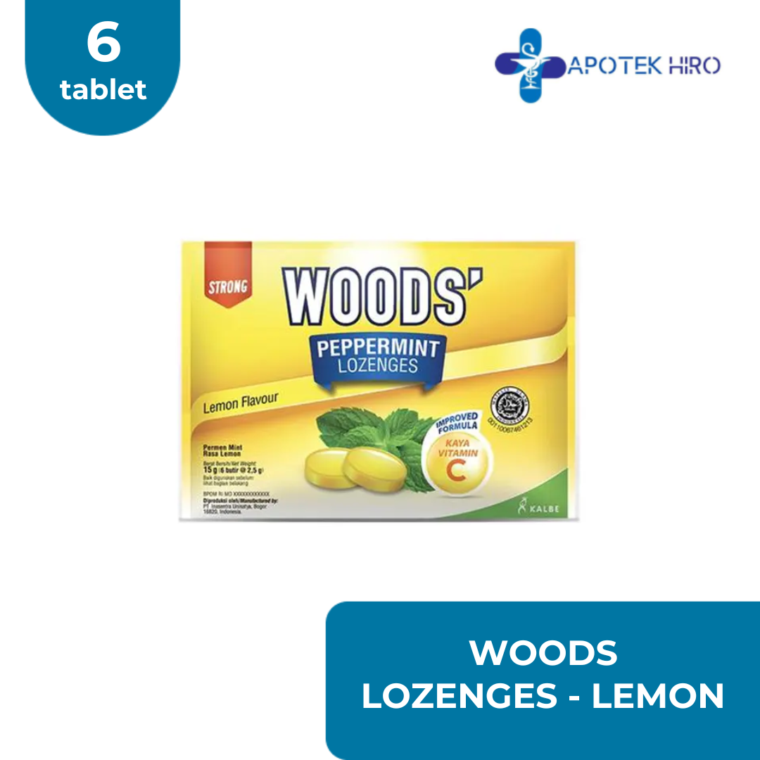 WOODS LOZENGES LEMON - 1 SCHT isi 6 TAB