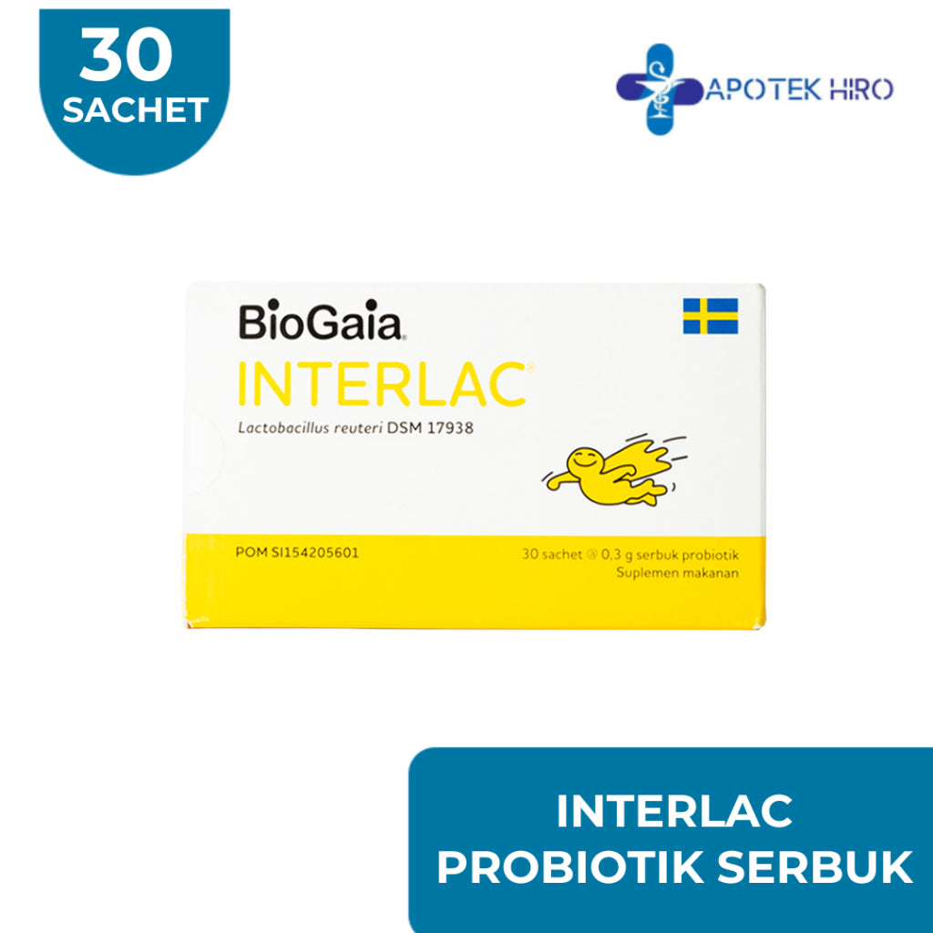 Interlac Mini Pack Probiotik Pencernaan 0.3g - 1 Box 30 Sachet