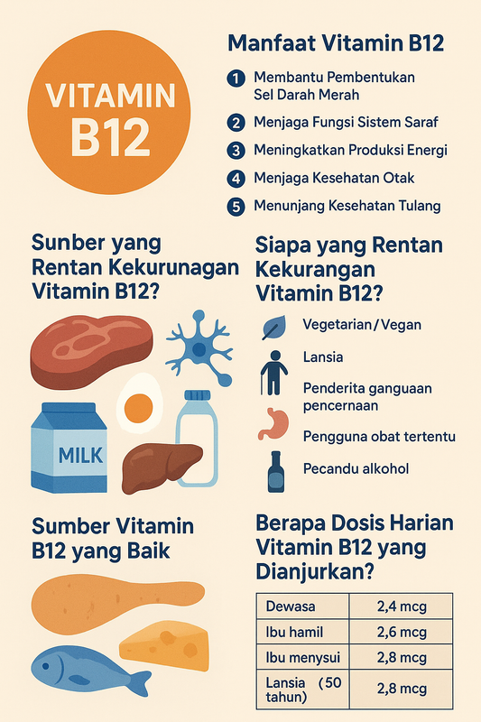 Vitamin B12: Manfaat, Sumber, Dosis, dan Efek Kekurangan