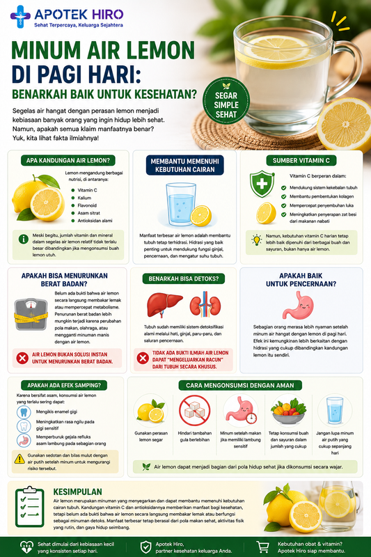 Minum Air Lemon di Pagi Hari: Benarkah Baik untuk Kesehatan?