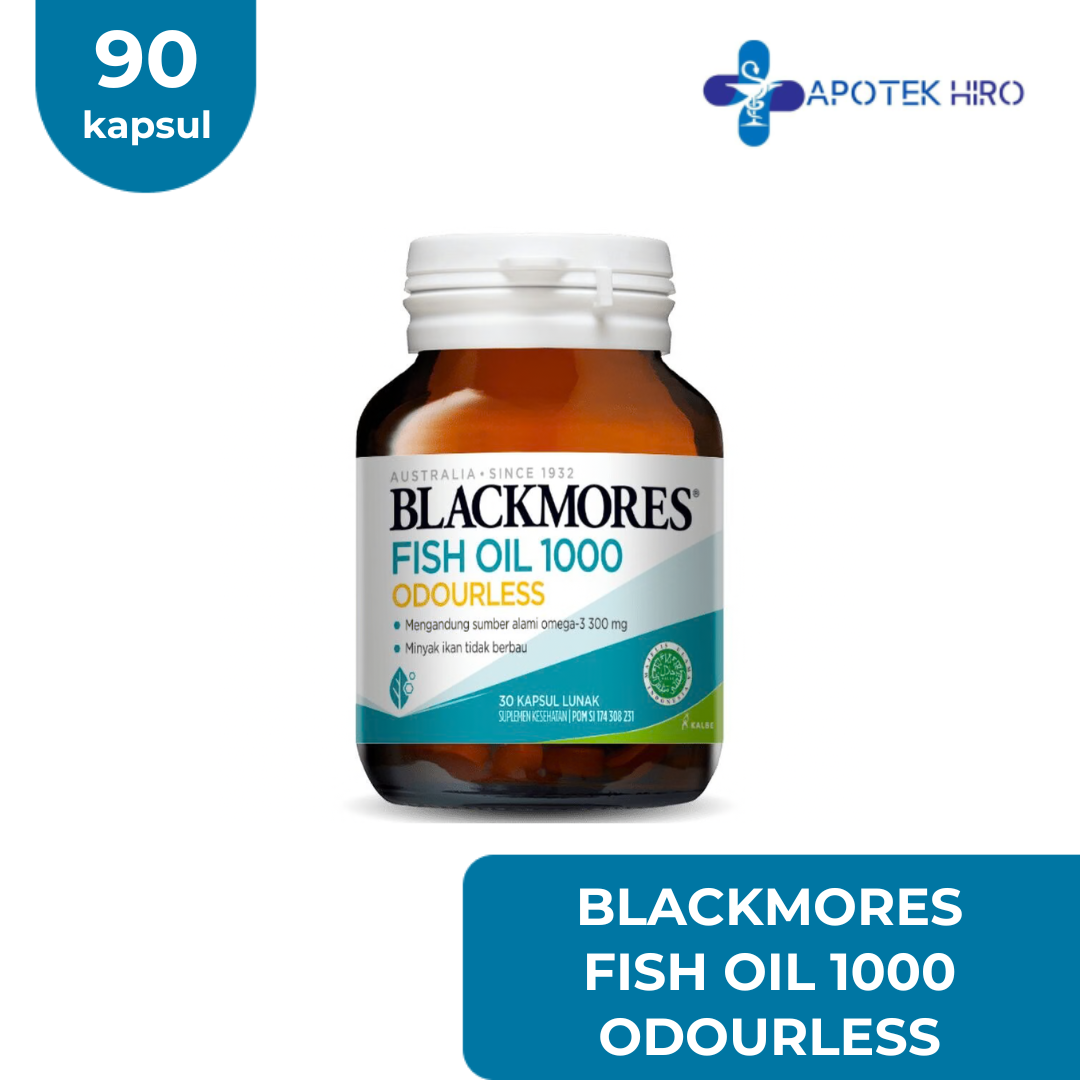 BLACKMORES ODOURLESS FISH OIL 1000 - 90 KAPSUL LUNAK