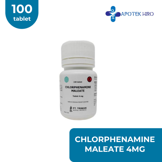 CHLORPHENIRAMINE MALEAT 4MG - TRIMAN - 100 TABLET