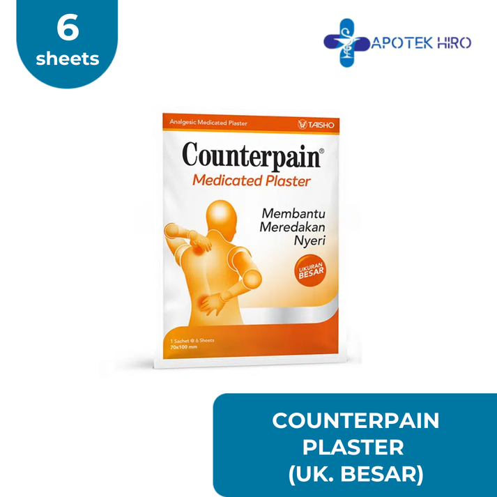 COUNTERPAIN PLASTER (UKURAN BESAR) - 6 SHEETS – Apotek Hiro