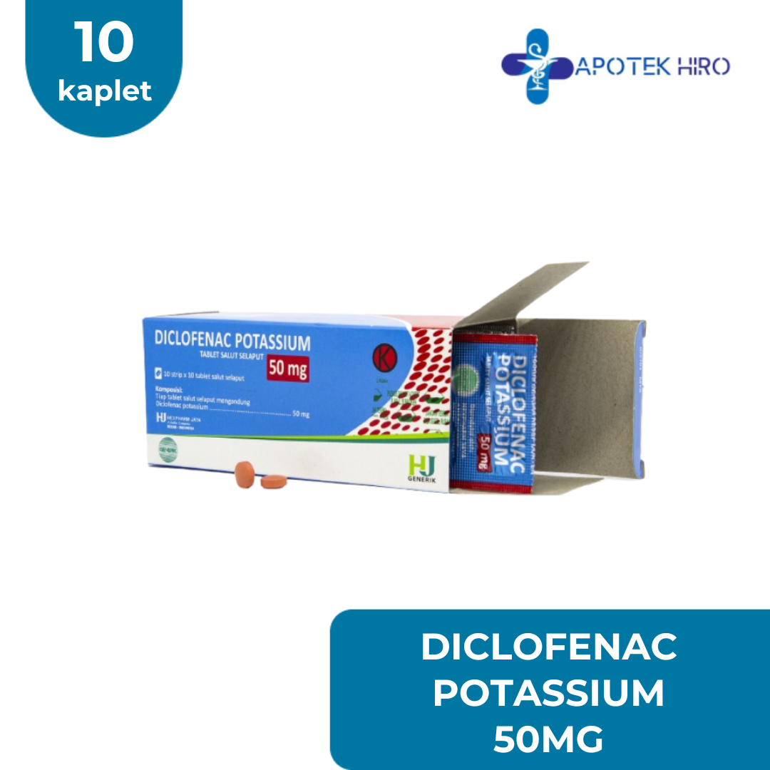 DICLOFENAC POTASSIUM 50MG - HJ - 1 STRIP 10 TABLET