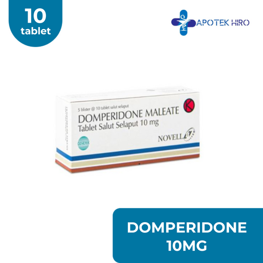 DOMPERIDONE 10MG (NOVELL) - 1 BLISTER 10 TABLET