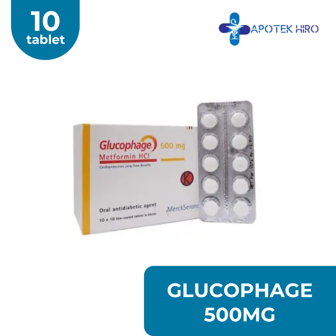 GLUCOPHAGE 500 MG 1 STRIP 10 TABLET / DIABETES