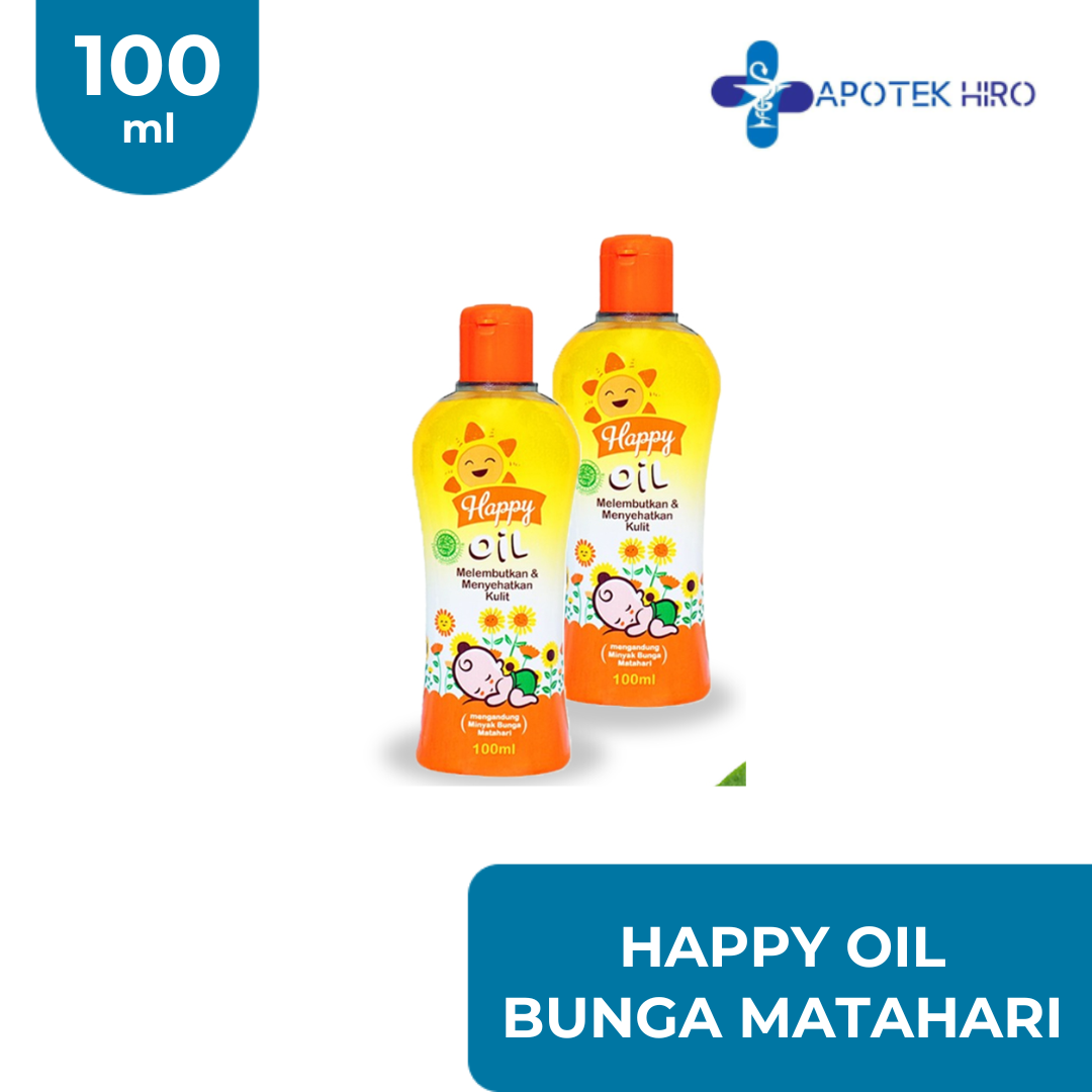 HAPPY BABY OIL BUNGA MATAHARI - 1 BOTOL @100ML