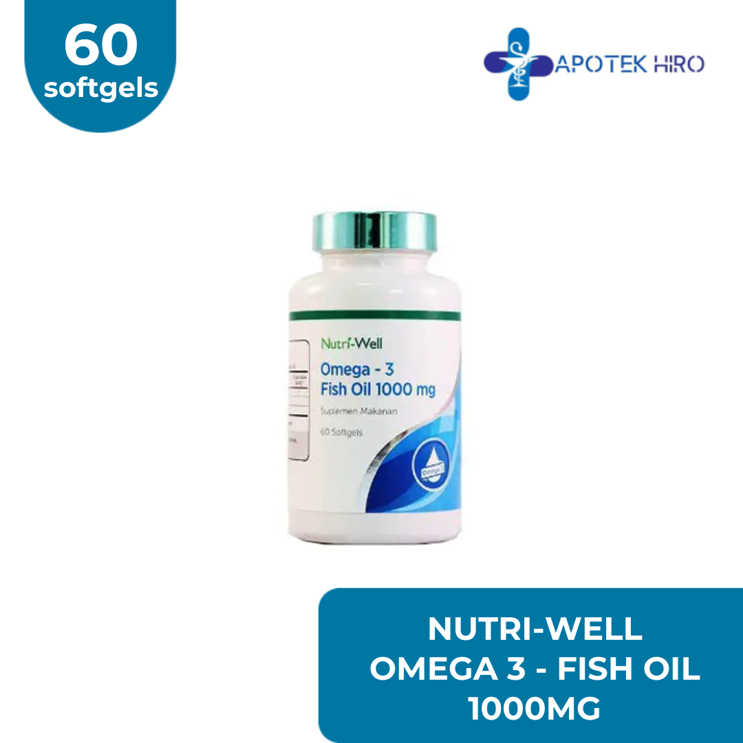 NUTRI-WELL - OMEGA 3 - FISH OIL 1000MG - 60 SOFTGELS