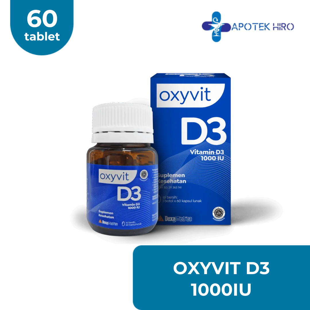 Oxyvit D3 1000IU - 1 BOTOL ISI 60 KAPSUL LUNAK