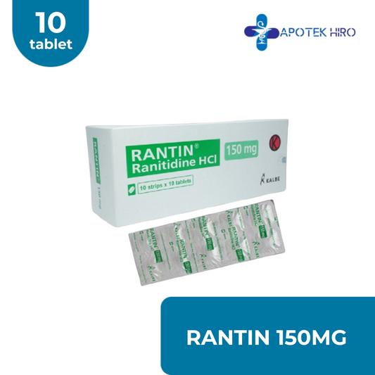 RANTIN 150MG - RANITIDINE - 1 STRIP ISI 10 TABLET