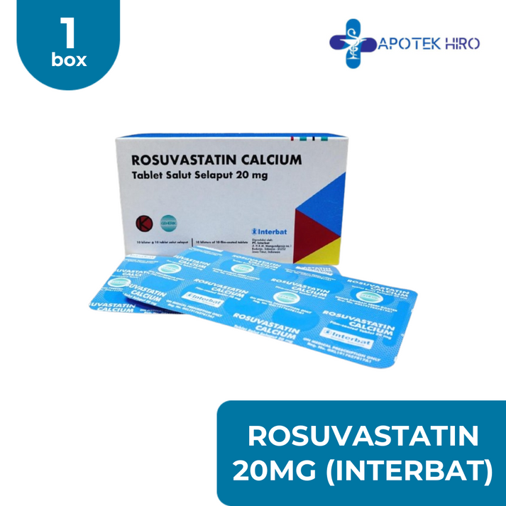 ROSUVASTATIN CALCIUM INTERBAT 20 MG BOX 30 TABLET – Apotek Hiro