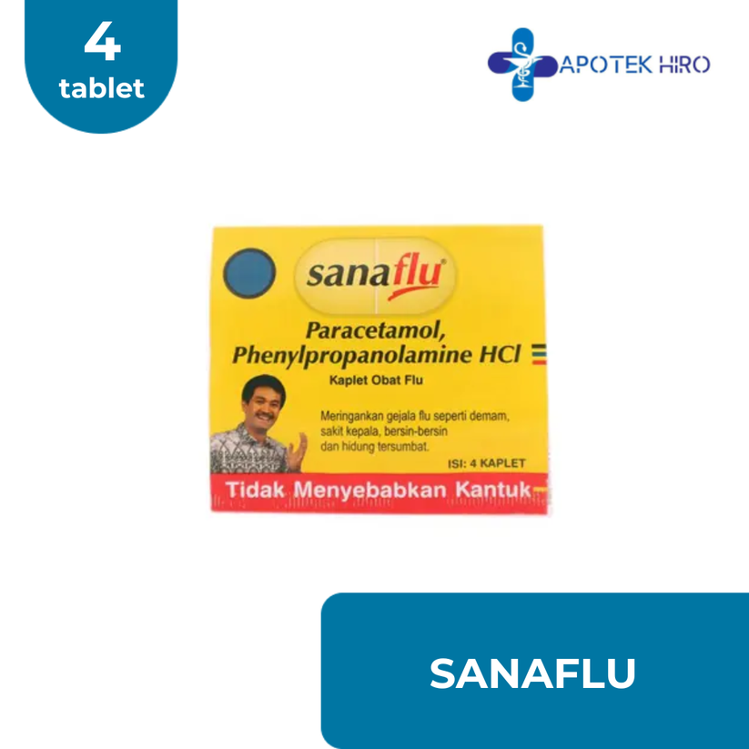 SANAFLU - 1 STRIP 4 KAPLET – Apotek Hiro