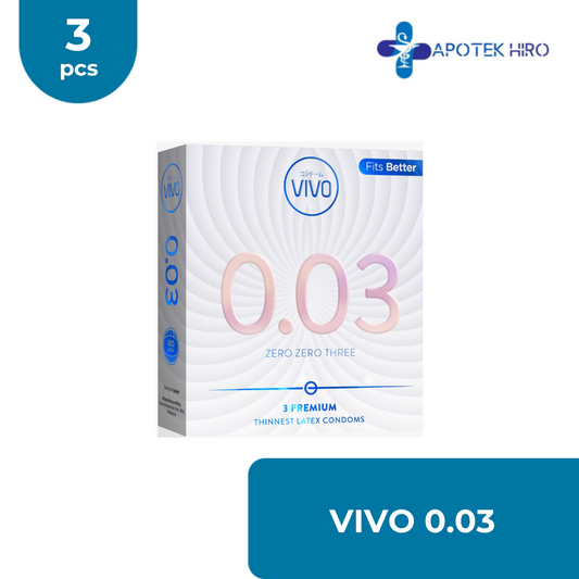 Kondom Tipis Vivo Kondom 0.03 - 3 Pcs
